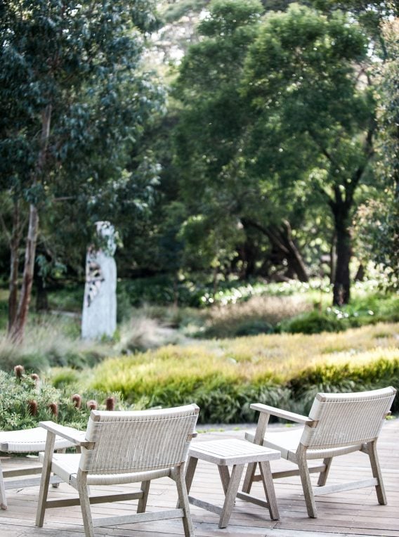2 chairs overlooking native garden